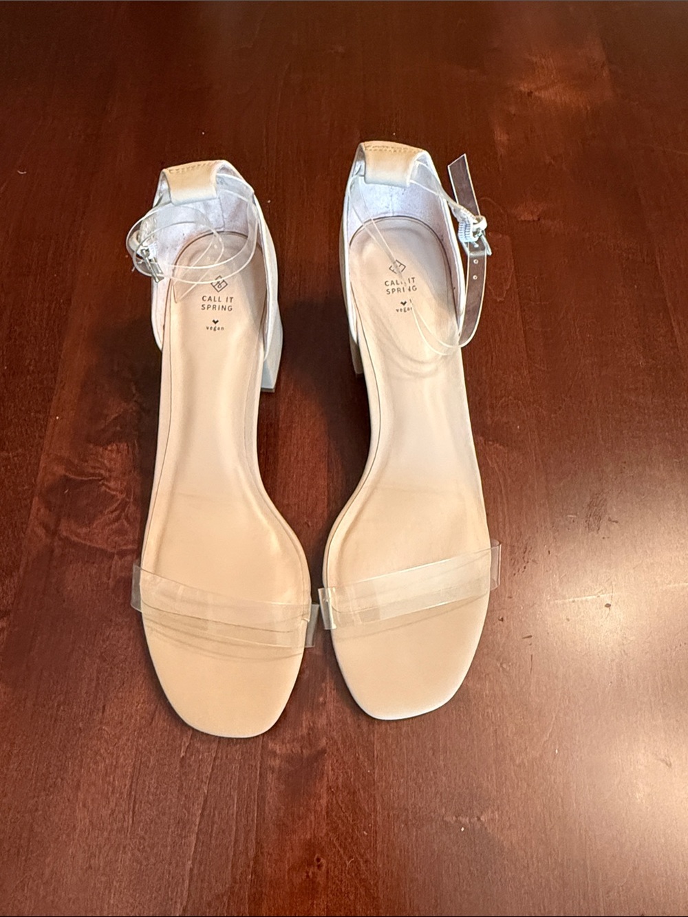 Beige Nude Block Heel Sandals with Clear Straps (11)